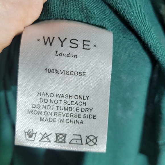 Wyse London shira blossom ditsy floral satin long sleeve maxi dress green 6 - Picture 12 of 14